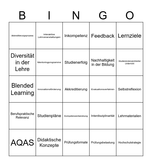 AR MRVO Bingo-Spaß Bingo Card