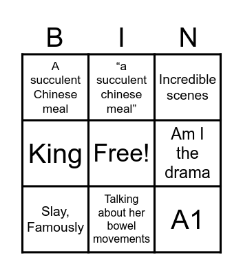 Bye Bye Bingo Gill Bingo Card