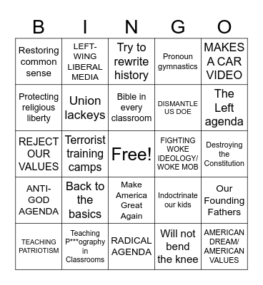 RYAN WALTER BINGO Card