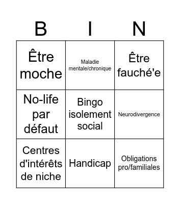 Bingo isolement social Bingo Card
