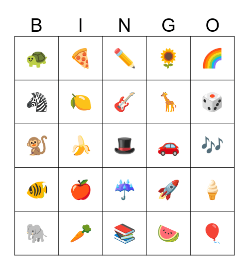PICTURE BINGO Card