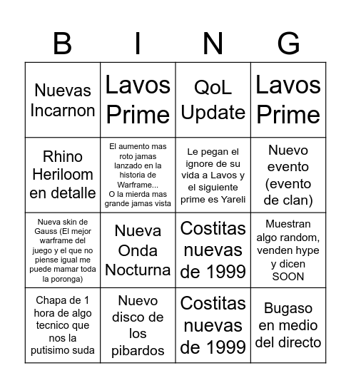 Devstream Bingo Card