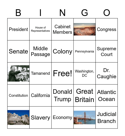 ELD Social Studies Bingo Card