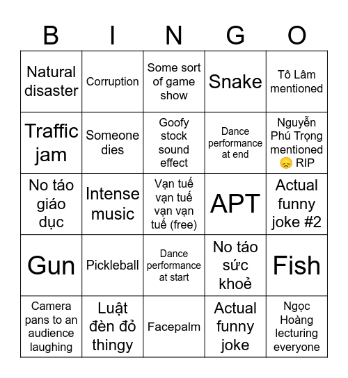 Táo quân 2024 Bingo Card