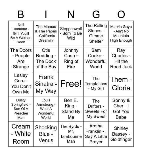 Comenius 60's Bingo Card