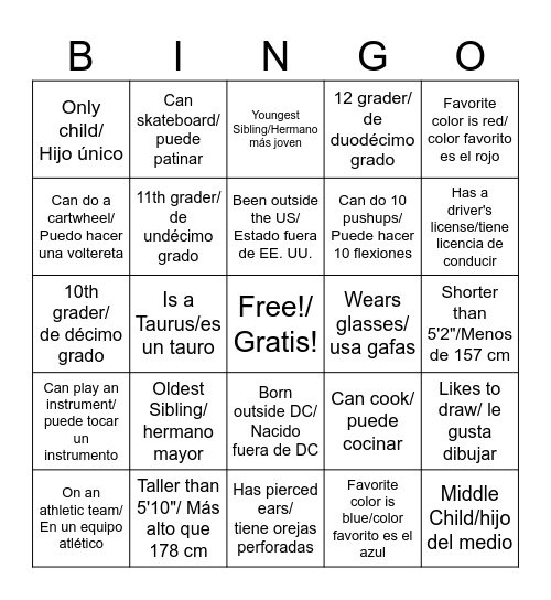SEL Bingo Card