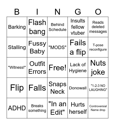 Filian Stream Bingo Card