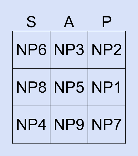 BlueYonder Env Bingo Card