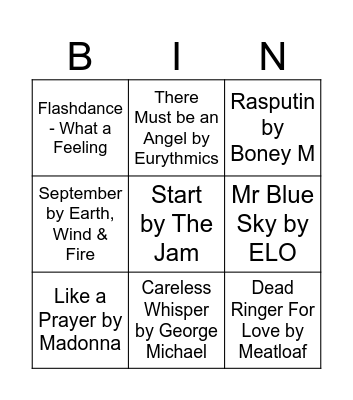 MUSICAL Bingo Card