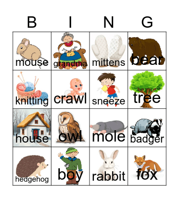 The Mitten Bingo Card