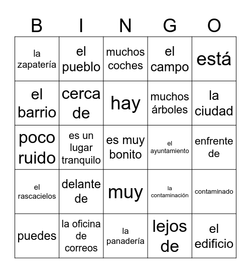 BingoLaciudad Bingo Card
