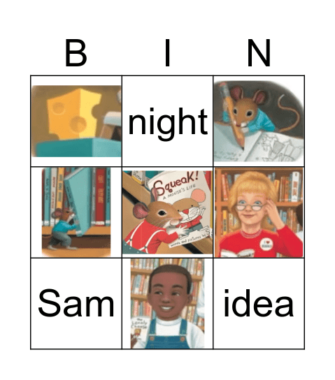 Library Mouse Bingo Card
