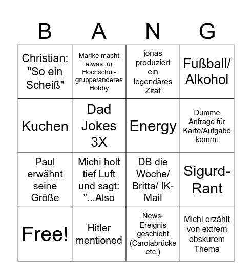 Büro-Bingo Card