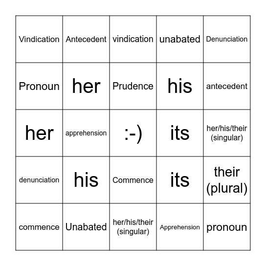 Frederick Douglass Bingo Card