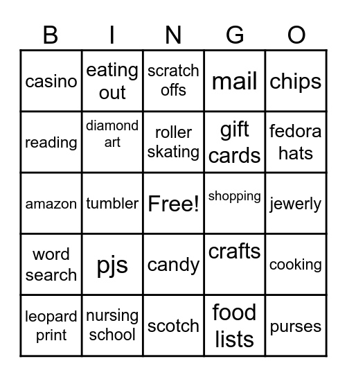 Louise's Celebration Bingo Card