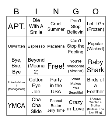 SEE Radio Bingo Card