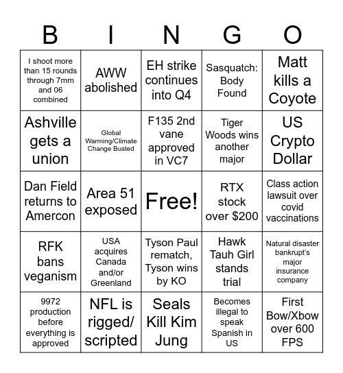 2025 Bingo Card