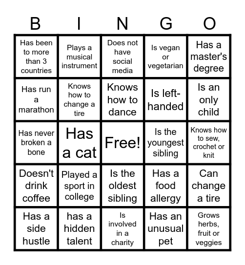 Wagstaff Presents: Know your Neighbor Bingo Card