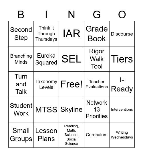 Owens' TTM Bingo Card