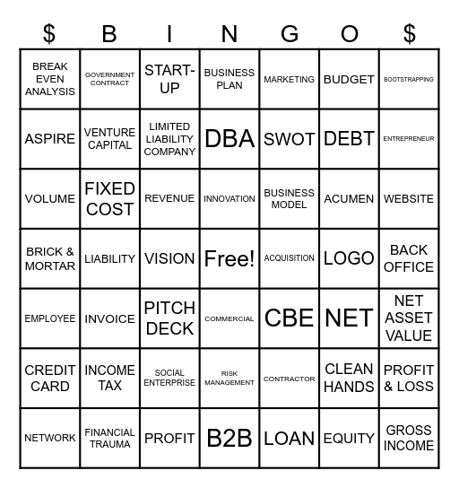 BUSINESS BINGO Card