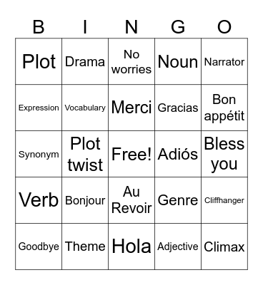 Around the World of Words Bingo Card