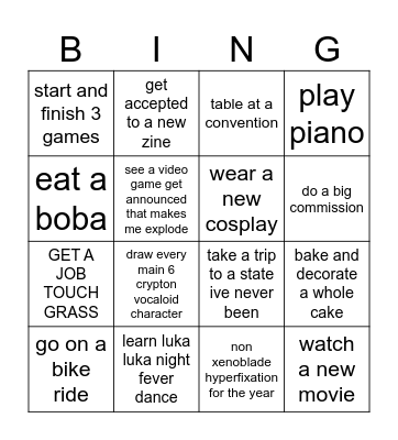 lilah’s 2025 bingo Card