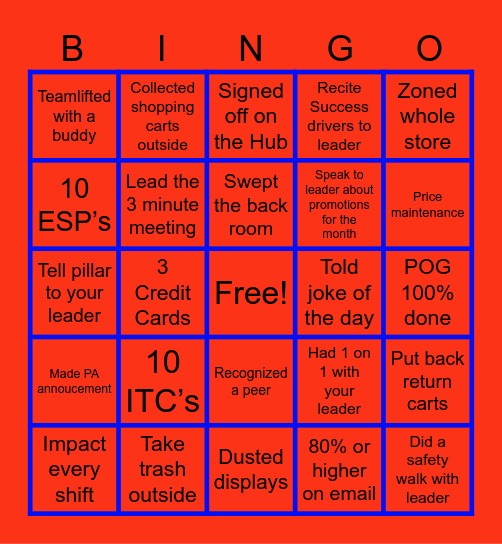 HARBOR FREIGHT Bingo Card