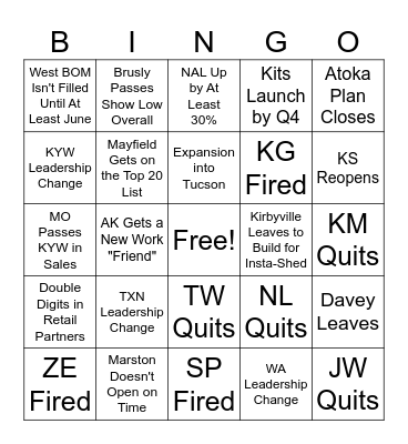 Graceland 2025 Bingo Card
