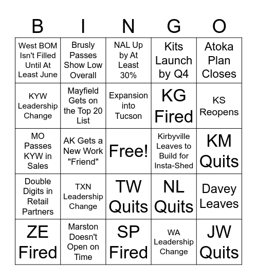 Graceland 2025 Bingo Card