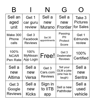 Benton Bonus Bingo Card