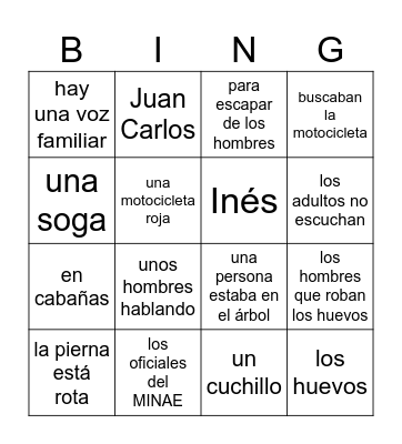 Robo 10 and 11 - Repaso Bingo Card