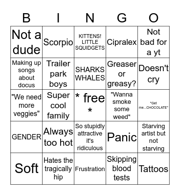 Beck's Bingo Card