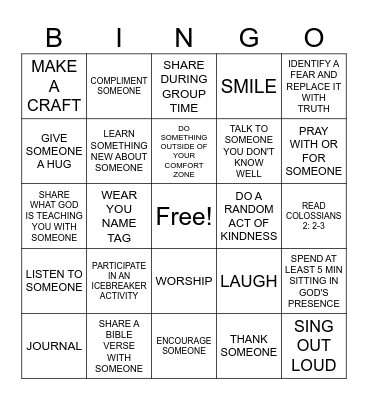 WEAVE US TOGETHER Bingo Card