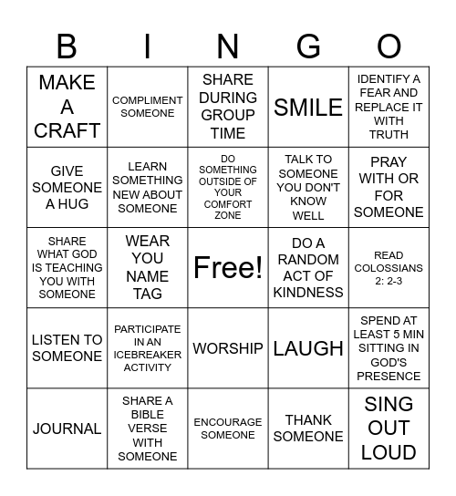 WEAVE US TOGETHER Bingo Card