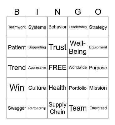 Town Hall BINGO Card