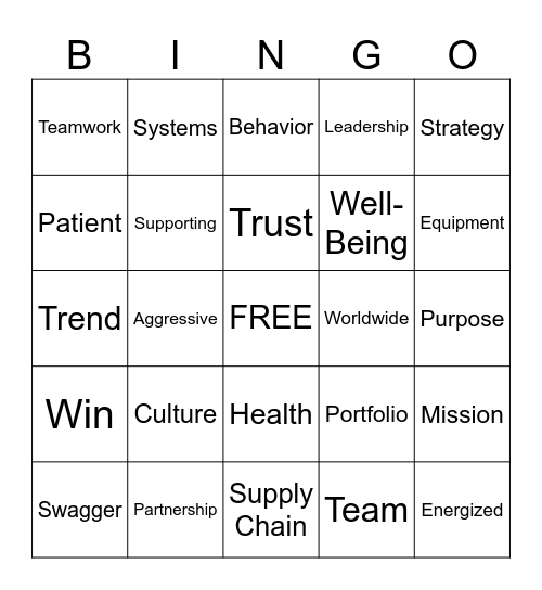 Town Hall BINGO Card