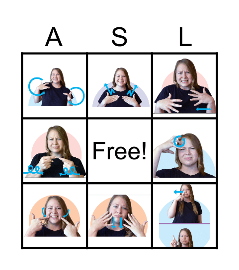ASL Feelings Bingo Card