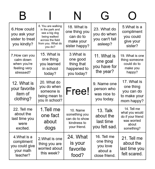 Emma's Therapy Bingo! Bingo Card