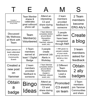 Employee Engagement Council BINGO Card
