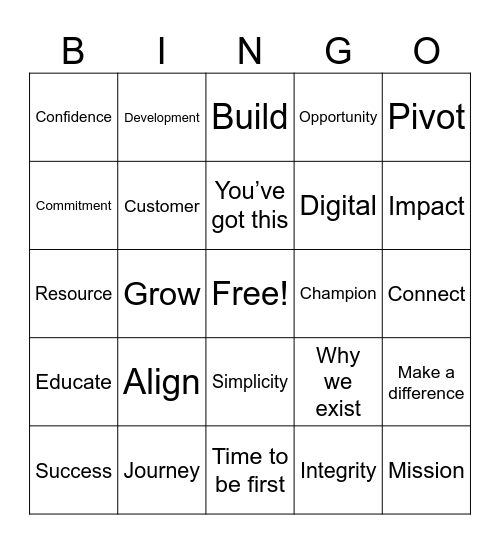 WGLL Bingo Card