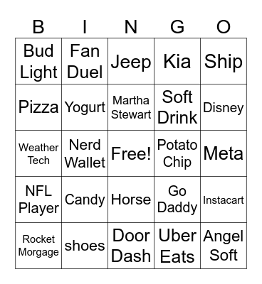 SUPERBOWL 59 Bingo Card