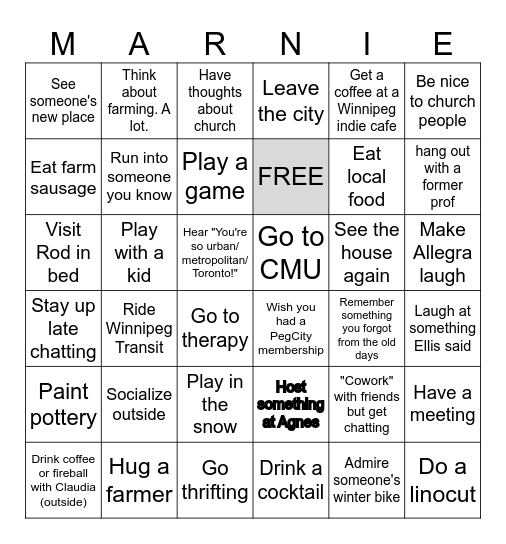 Marnie's WPG Visit Feb 2025 Bingo Card