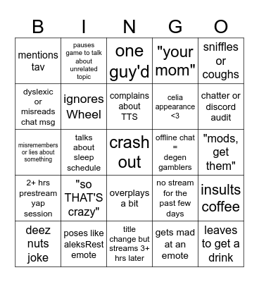 unc leks Bingo Card