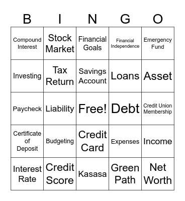 Central Credit Union Bingo Card