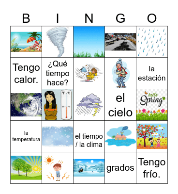 El tiempo Bingo Card