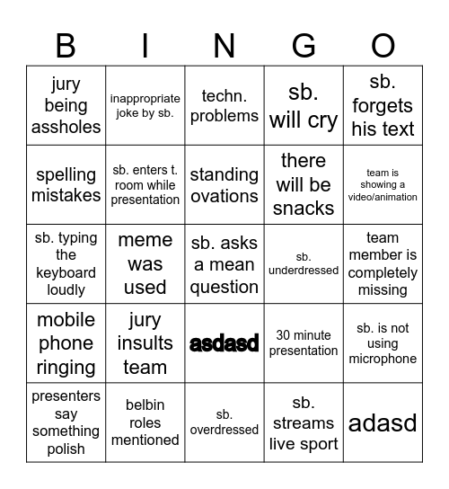 EPS Finals Bingo Card