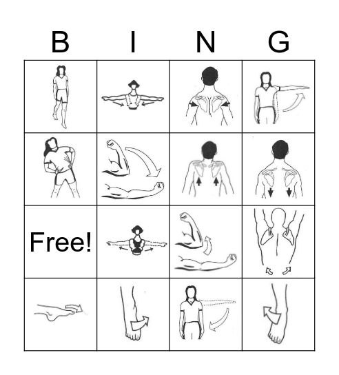 Joint Actions Bingo Card