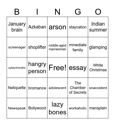 Defining relative pronouns, Gateway to the world B1 Bingo Card