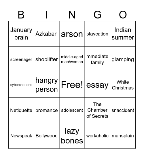 Defining relative pronouns, Gateway to the world B1 Bingo Card