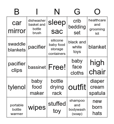 Baby It's Cold Outside Bingo Card